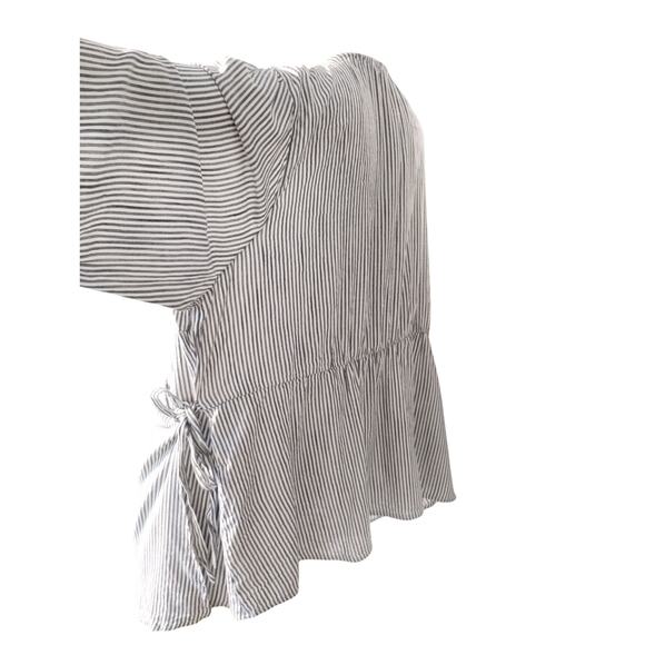 Old Navy Womens size 4X Striped Nautical Coastal Wrap Front Tie Comfy Preppy Top - Picture 6 of 9